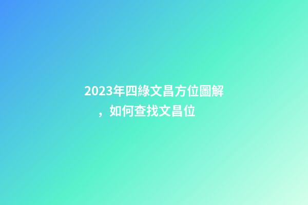 2023年四綠文昌方位圖解，如何查找文昌位
